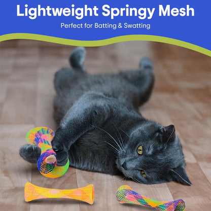 Kitty Fun Tubes Cat Toy | Bouncy Cat Toy with Catnip inside for Cats and Kittens to Bite, Swat and Chase | Interactive Cat Toy | 3 Pieces