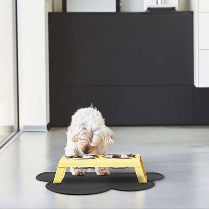Pet Food Mats–Dog Cat Feeding Mat Top Grade Cloud Silicone Pad Anti-Slip Waterproof Anti-Slip Bowl Placemat (Black)