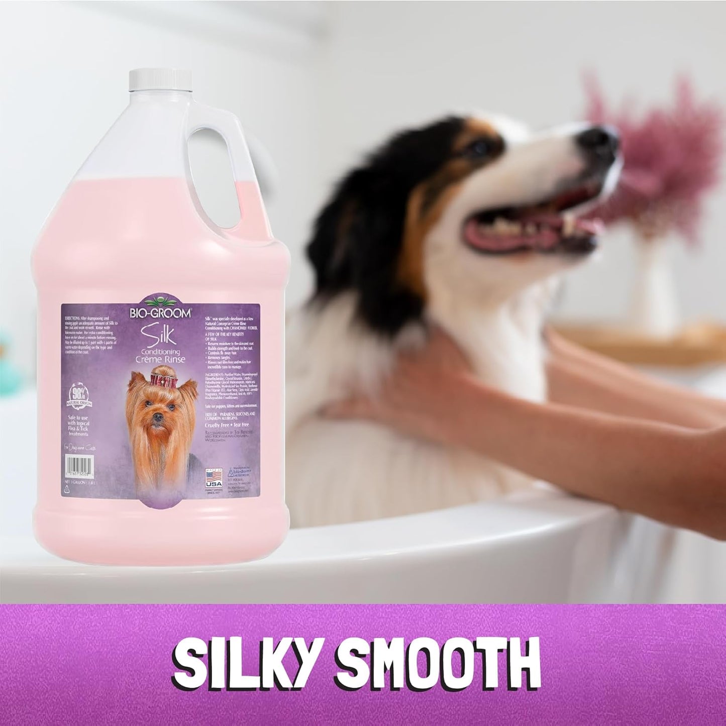 Silk Creme Rinse Dog Conditioner - Conditioner for Dogs, Puppy Conditioner, Dog Conditioner Detangler, Dog Hair Conditioner - 5 Gallons